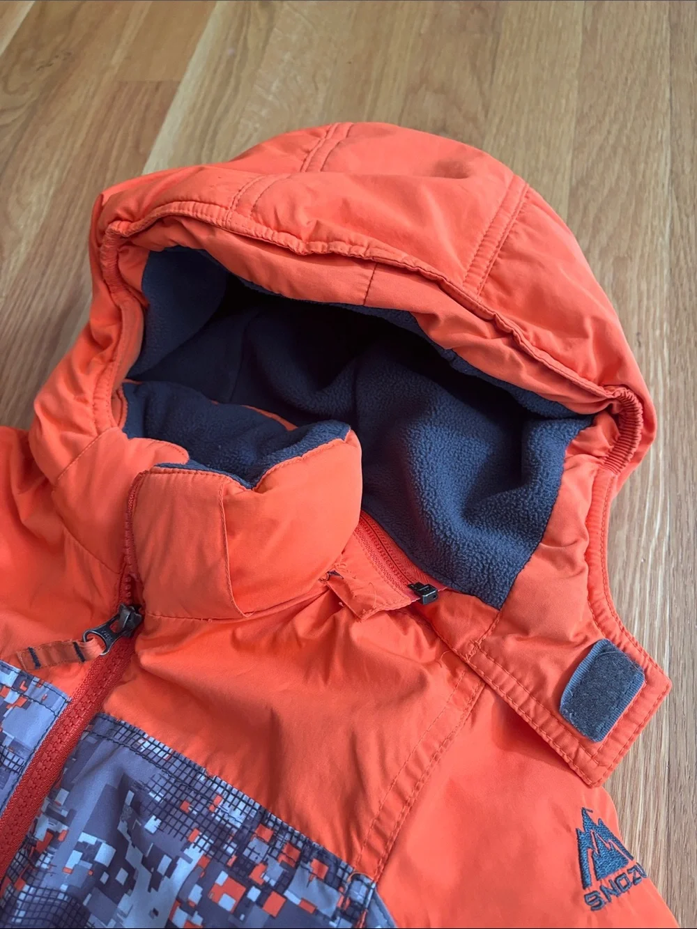 4T Snozu Orange and Gray Puffer Snow Jacket